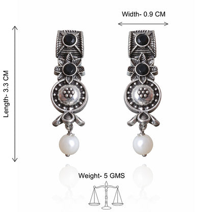 StylishKudi Oxidised Silver Earrings&Chandbali Earrings ComboSet for Women&girl