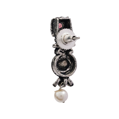 Wonderful wildflower oxidised stud earrings (Baby Pink)