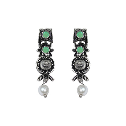 Wonderful wildflower oxidised stud earrings (Pista)