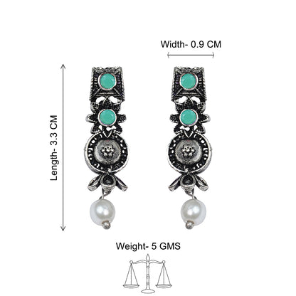 Wonderful wildflower oxidised stud earrings (Pista)