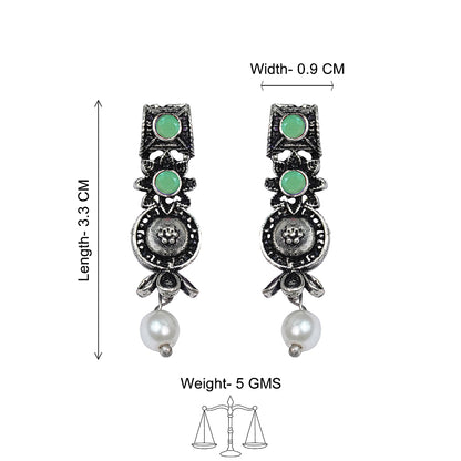 Wonderful wildflower oxidised stud earrings (Pista)