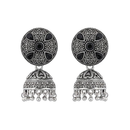 Royal Rajwada Jhumka earrings (Black)