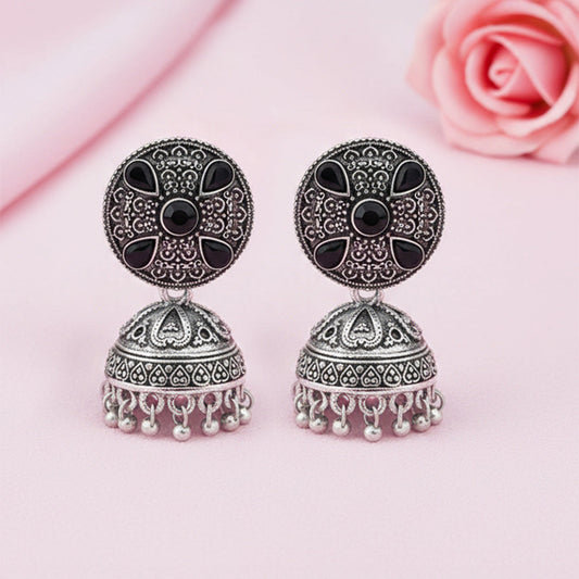 Royal Rajwada Jhumka earrings (Black)