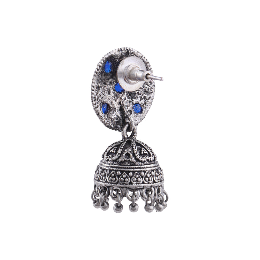 Royal Rajwada Jhumka earrings (Blue)