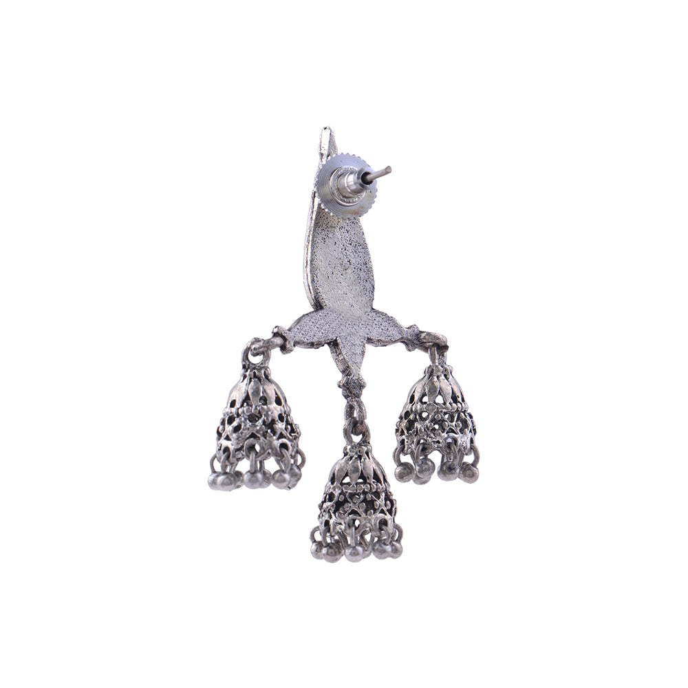 Tri-Leaf Jhumki earrings (Multicolored)