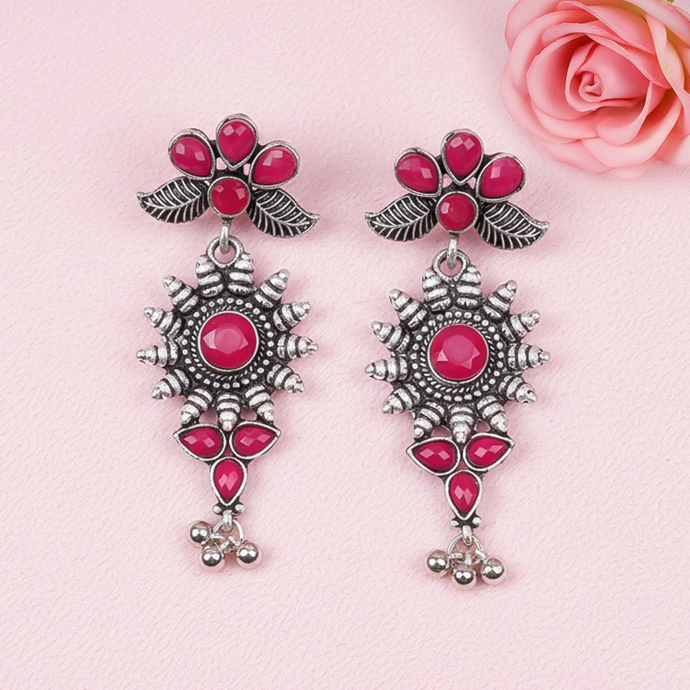 FloraSun dangler earrings (Red)
