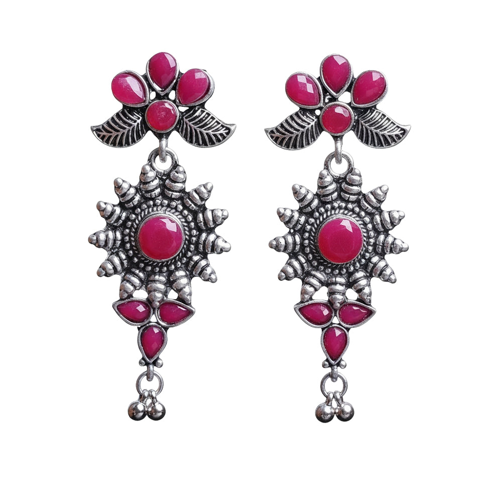 FloraSun dangler earrings (Red)