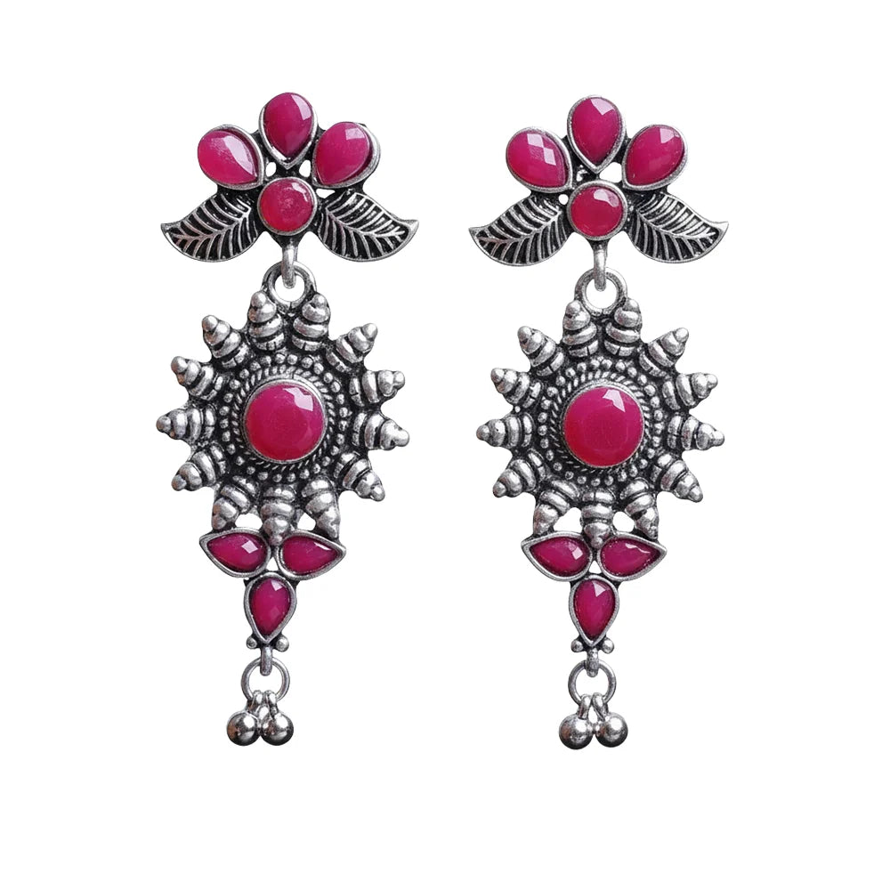Royal Triple Bell Layered Jhumka Earring (Black) Kalash Kamal earring (White) Combo set