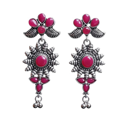Royal Triple Bell Layered Jhumka Earring (Black) Kalash Kamal earring (White) Combo set