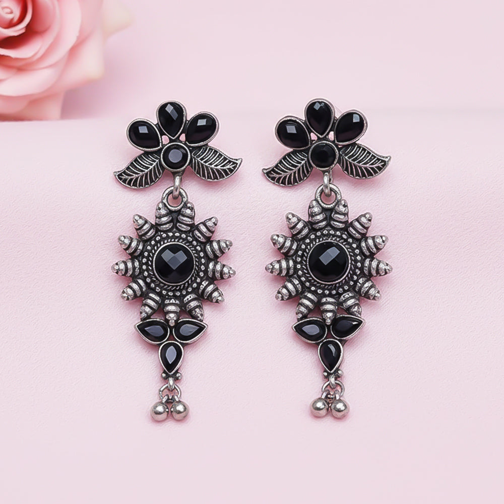 FloraSun dangler earrings (Black)