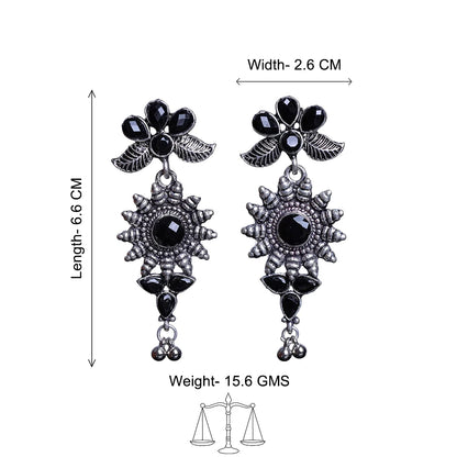 Kalash Kamal earring (Light Orange) FloraSun dangler earrings (Black) Combo set