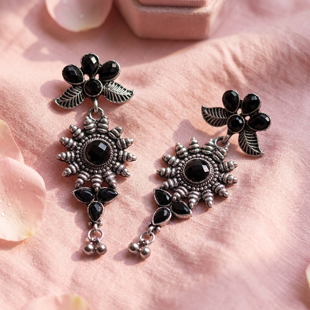 FloraSun dangler earrings (Black)
