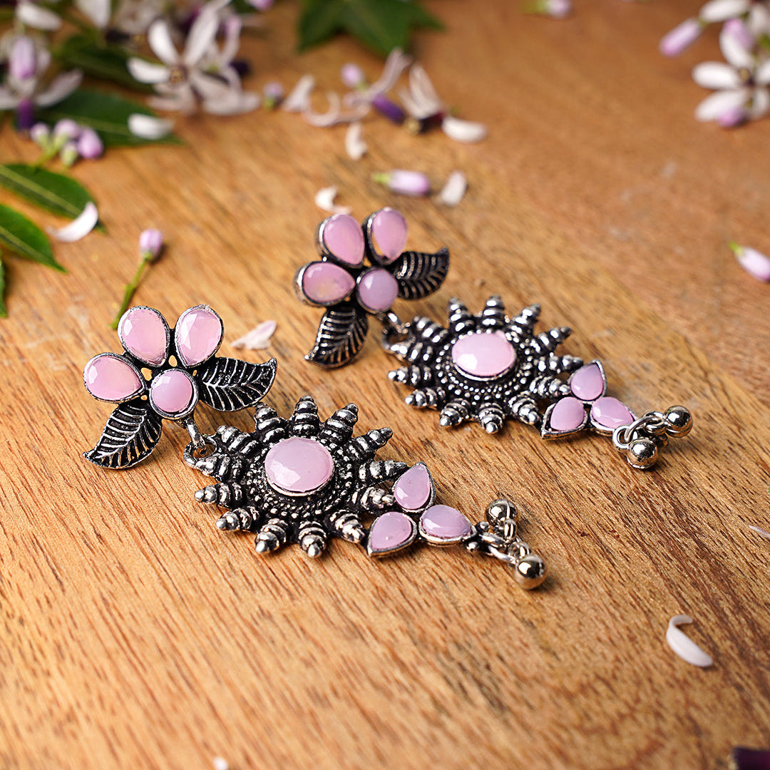 FloraSun dangler earrings (Baby Pink)
