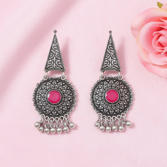 Shine Fine Dangler Earrings (Red)