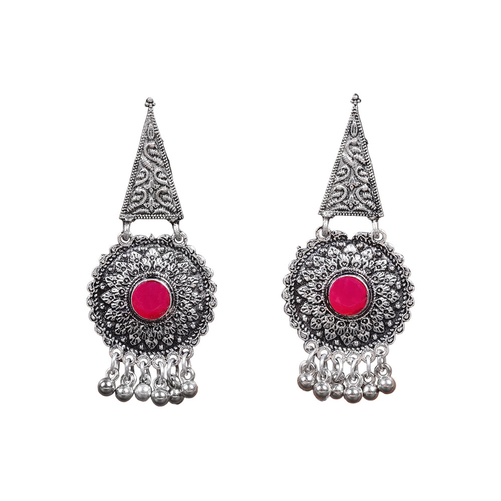 Shine Fine Dangler Earrings (Red)