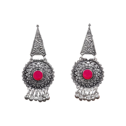 Shine Fine Dangler Earrings (Red)