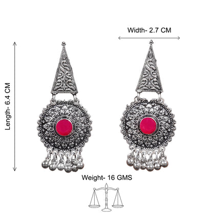 Shine Fine Dangler Earrings (Red)