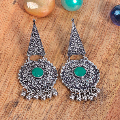 Shine Fine Dangler Earrings (Green)