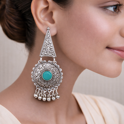 Shine Fine Dangler Earrings (Green)