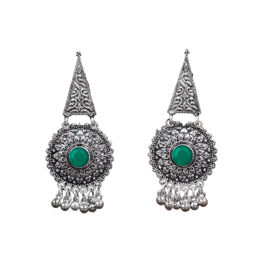 Shine Fine Dangler Earrings (Green)