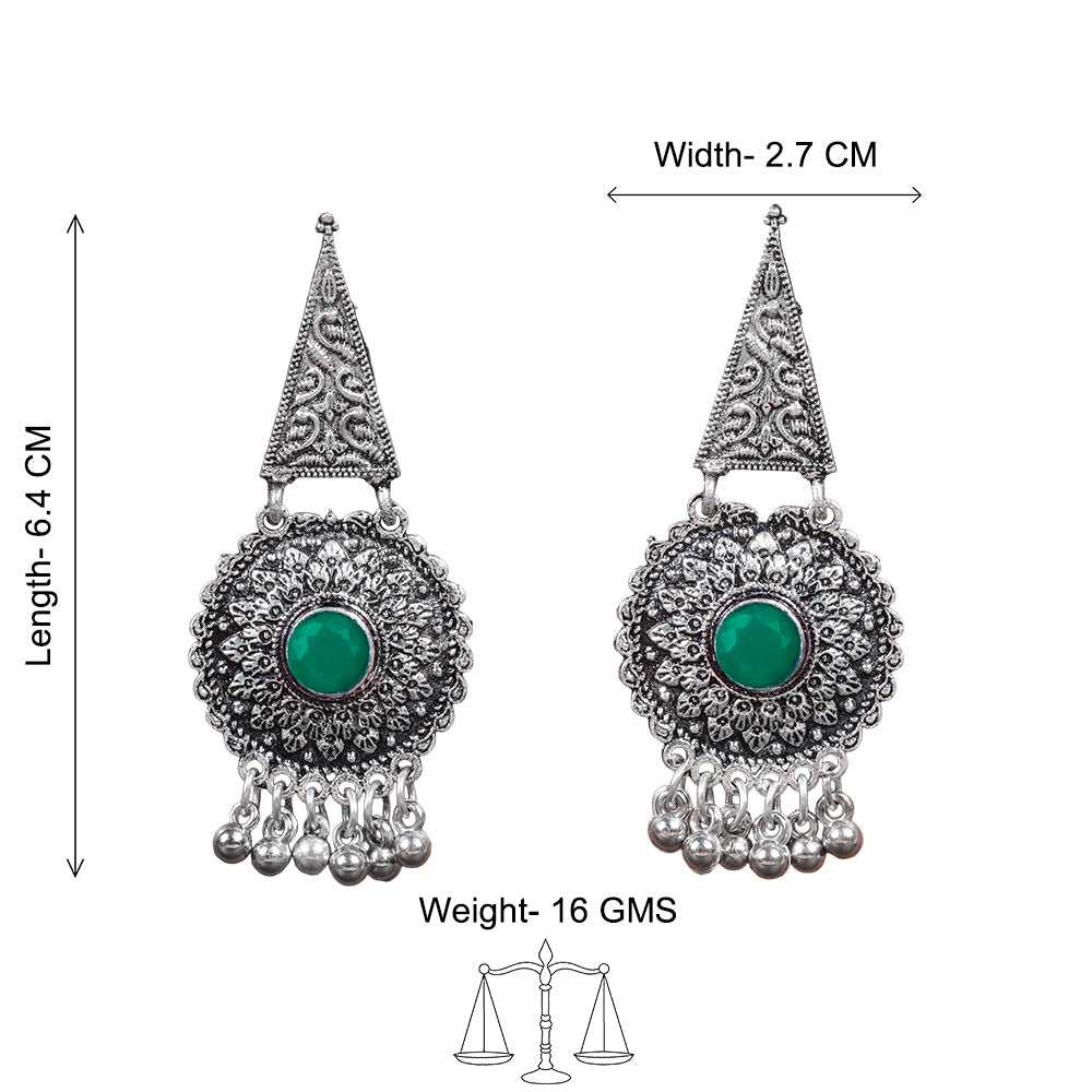 Shine Fine Dangler Earrings (Green)