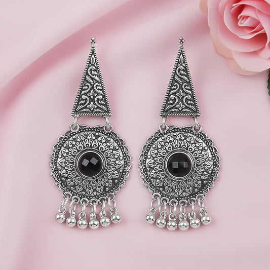 Shine Fine Dangler Earrings (Black)