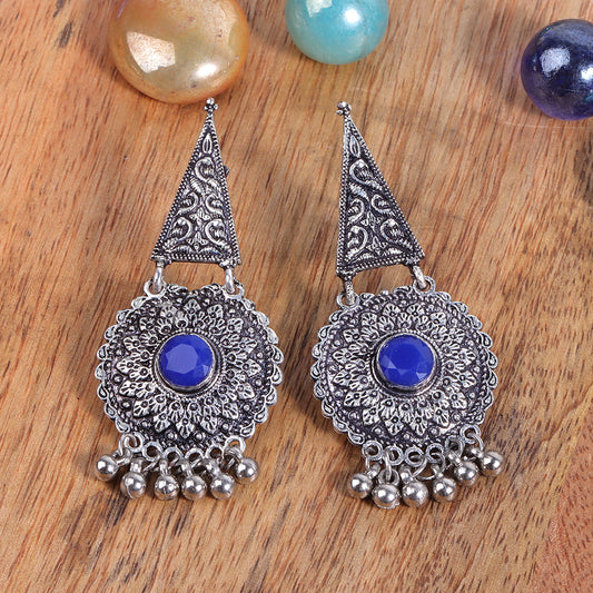 Shine Fine Dangler Earrings (Blue)