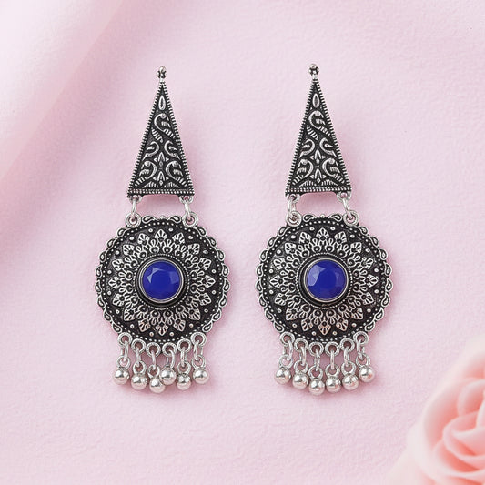 Shine Fine Dangler Earrings (Blue)