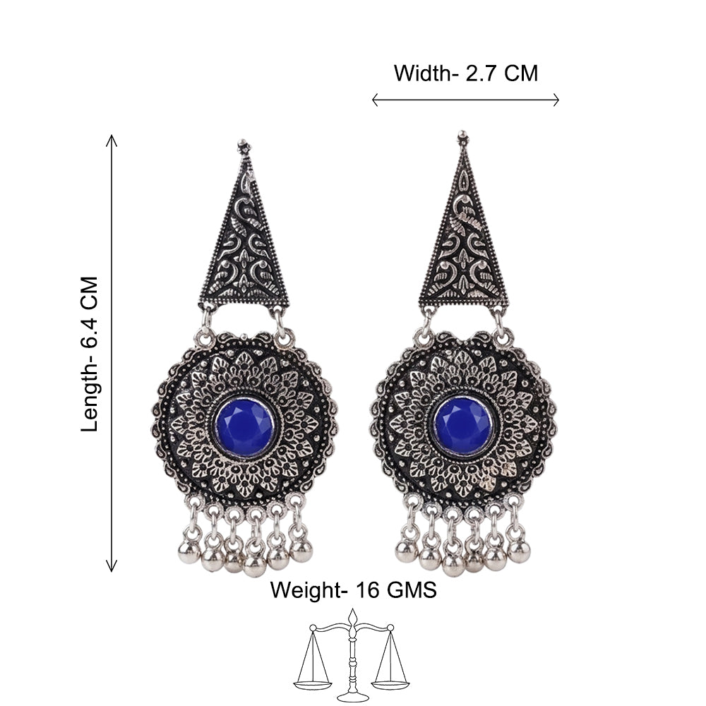 Shine Fine Dangler Earrings (Blue)