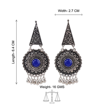 Shine Fine Dangler Earrings (Blue)