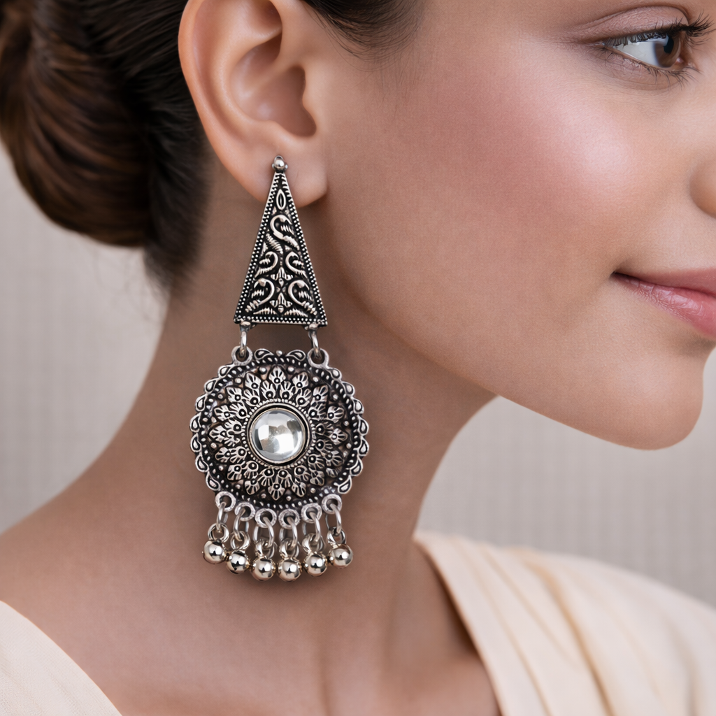 Shine Fine Dangler Earrings (White)