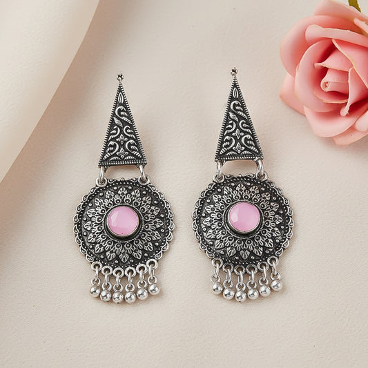 Shine Fine Dangler Earrings (Baby Pink)