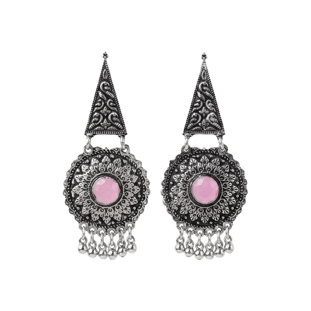 Shine Fine Dangler Earrings (Baby Pink)