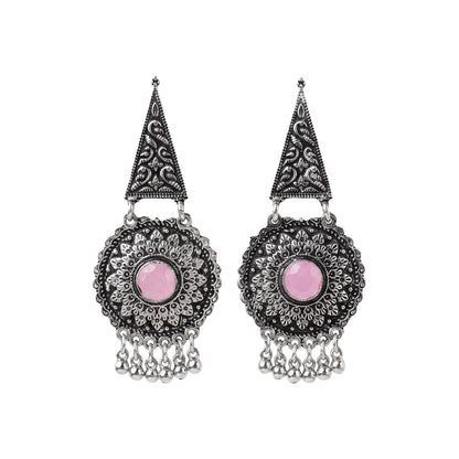 Shine Fine Dangler Earrings (Baby Pink)