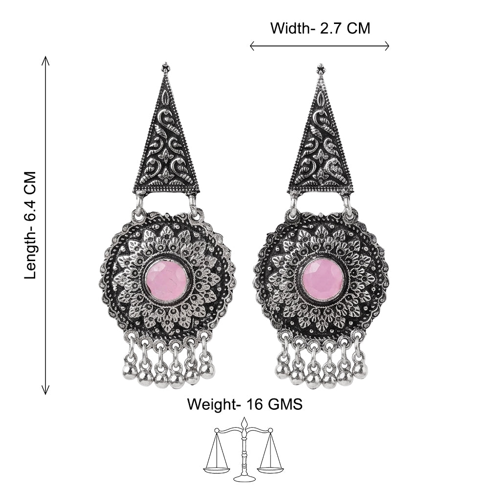 Shine Fine Dangler Earrings (Baby Pink)