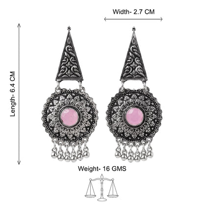 Shine Fine Dangler Earrings (Baby Pink)