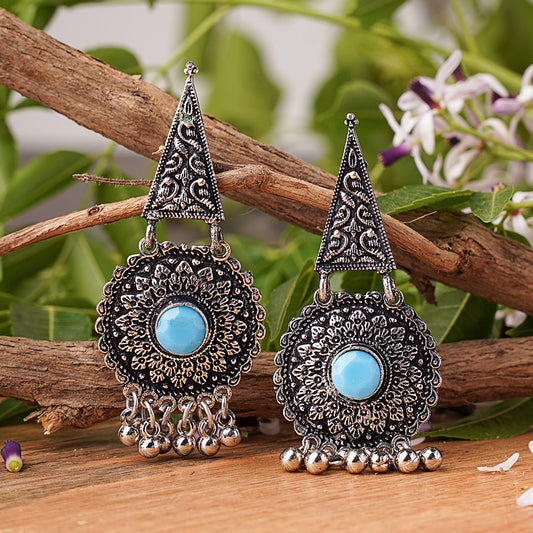 Shine Fine Dangler Earrings (Sky Blue)