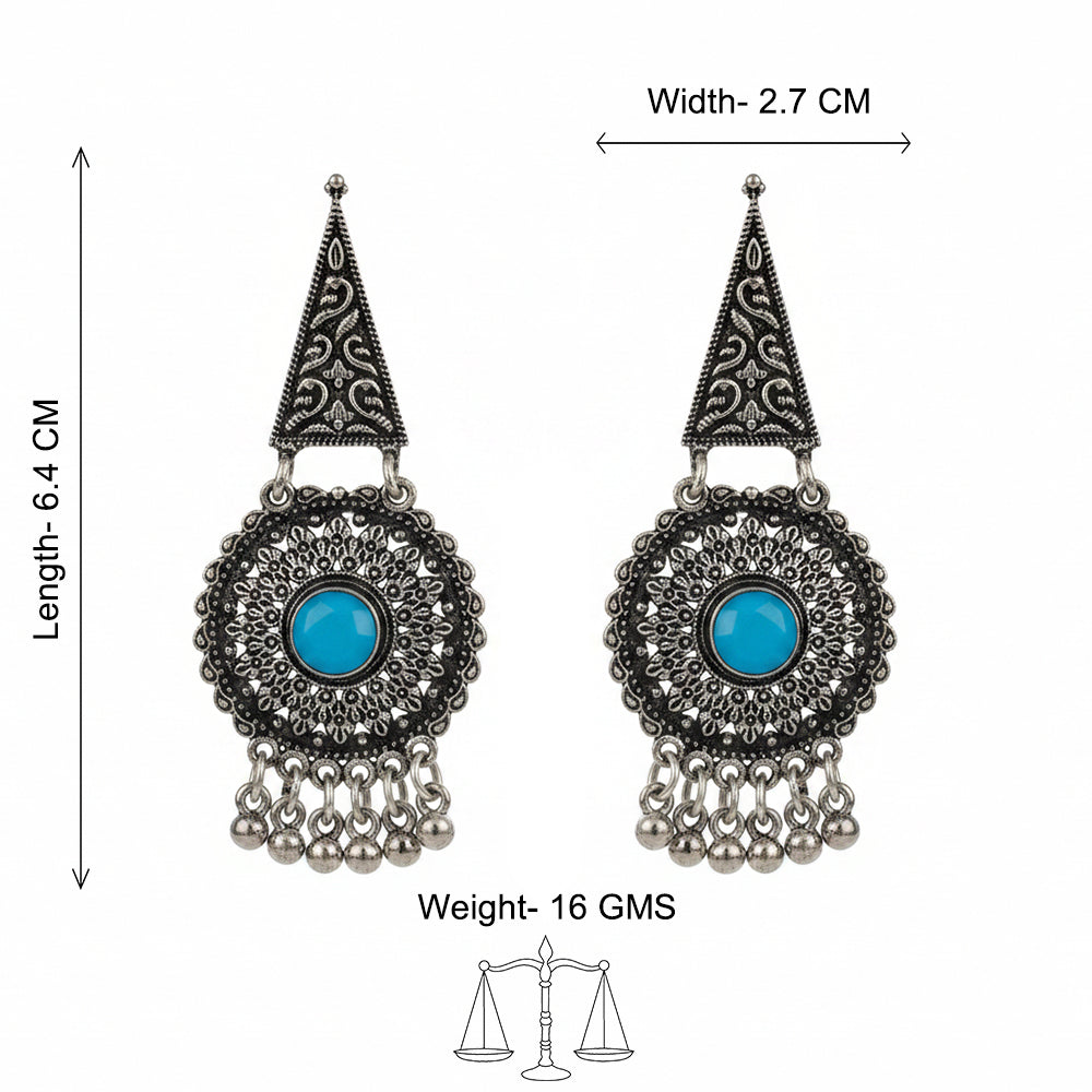 Shine Fine Dangler Earrings (Sky Blue)