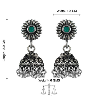Garden gorgeousness Jhumki arrings (Green)