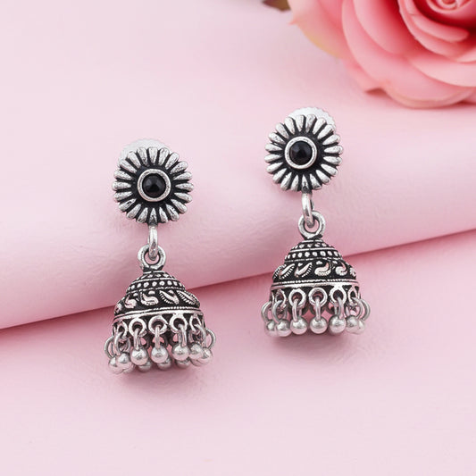Garden gorgeousness Jhumki arrings (Black)