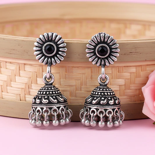 Garden gorgeousness Jhumki arrings (Black)