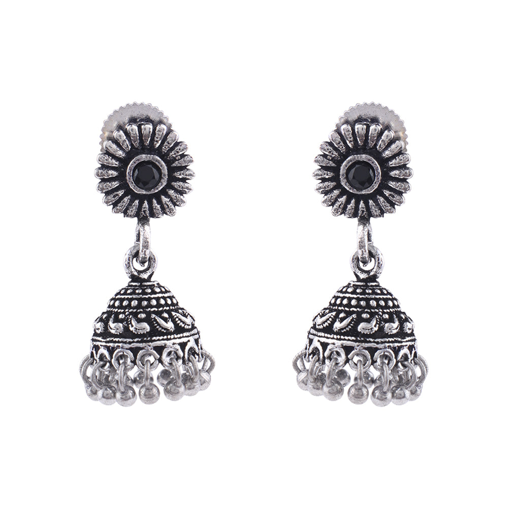 Garden gorgeousness Jhumki arrings (Black)