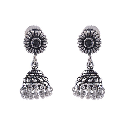 Garden gorgeousness Jhumki arrings (Black)