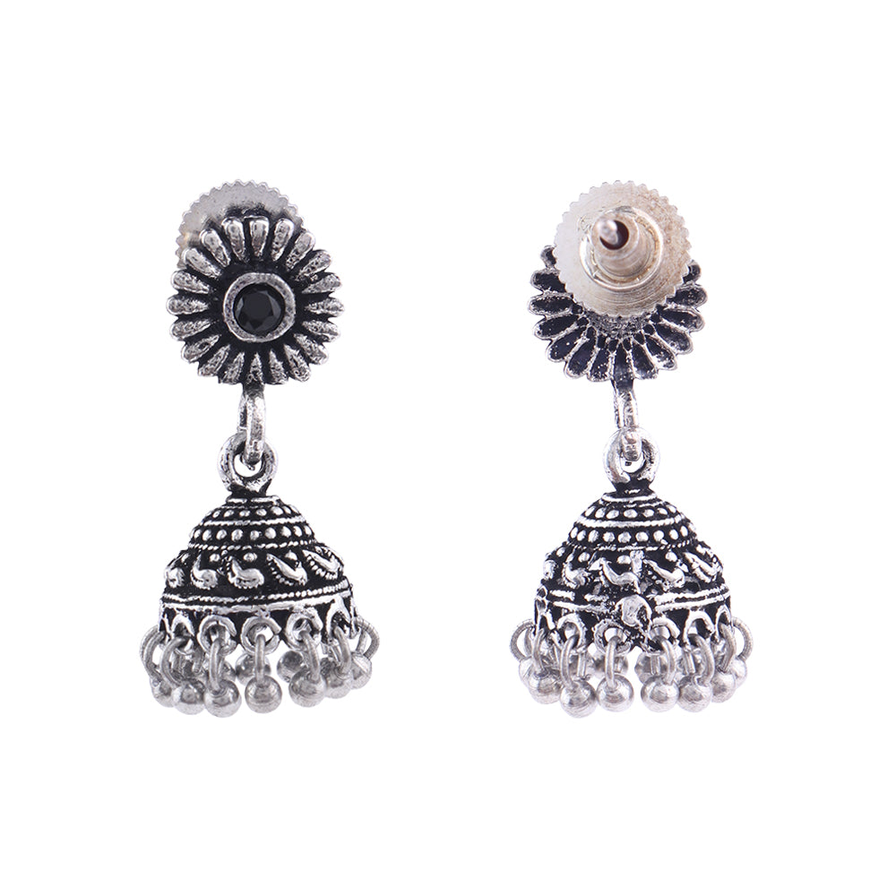 Garden gorgeousness Jhumki arrings (Black)