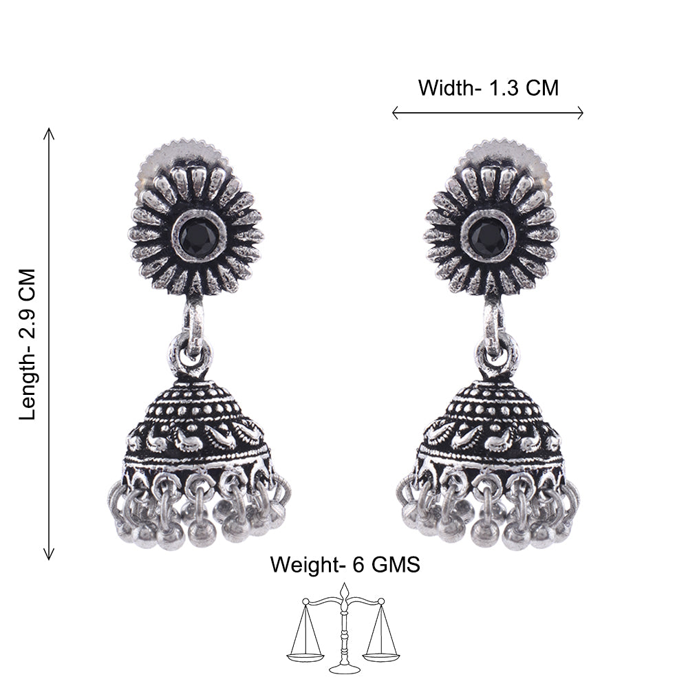 Garden gorgeousness Jhumki arrings (Black)