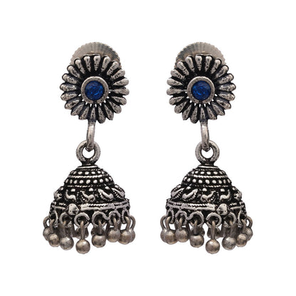 Garden gorgeousness Jhumki arrings (Blue)