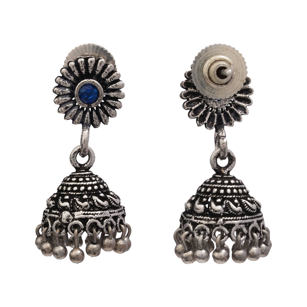 Garden gorgeousness Jhumki arrings (Blue)