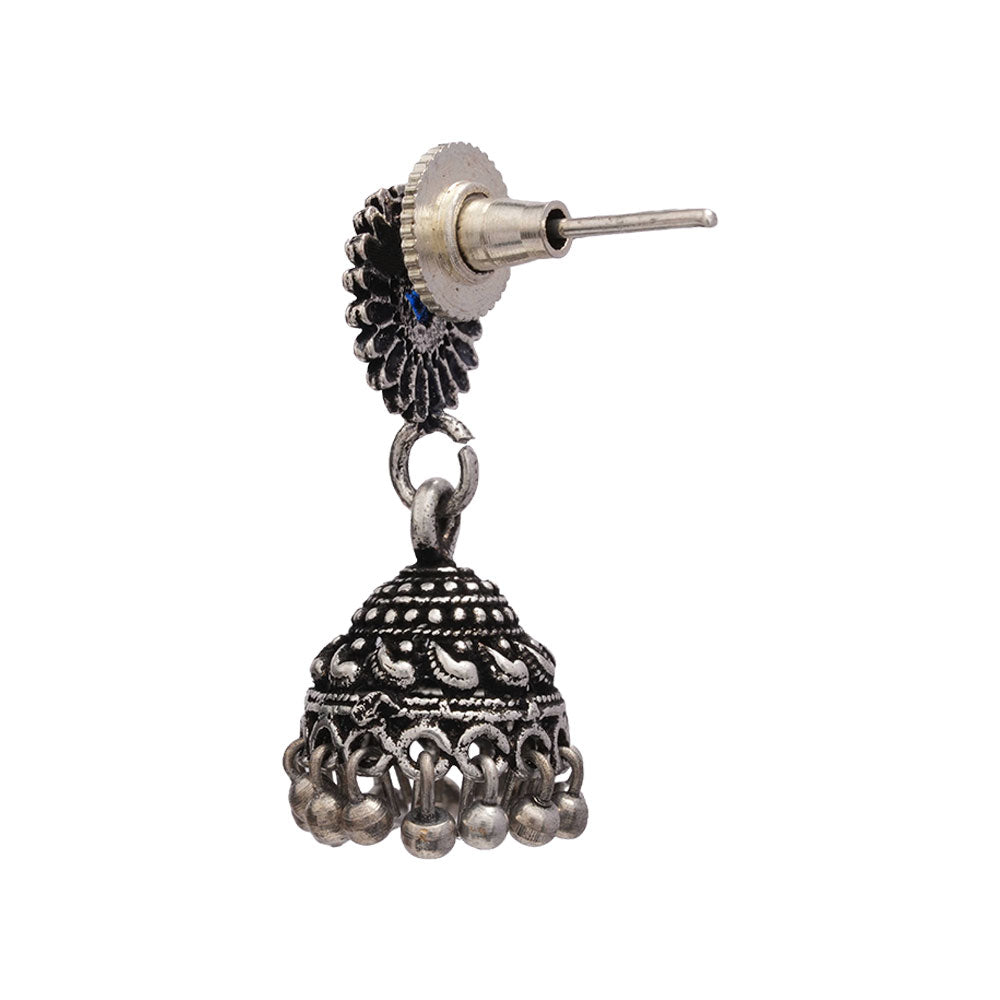 Garden gorgeousness Jhumki arrings (Blue)