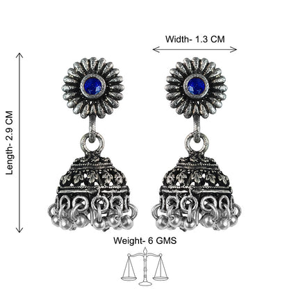 Garden gorgeousness Jhumki arrings (Blue)