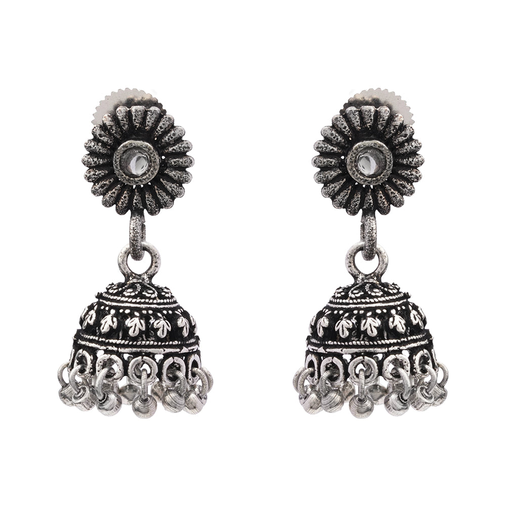 Garden gorgeousness Jhumki arrings (White)